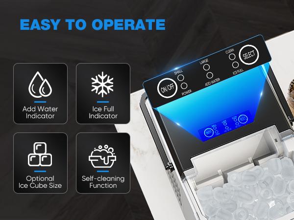 【Deal】Sweet Furniture S-Countertop Ice Maker, Portable Ice Machine Self-Cleaning with Scoop, Basket and Handle, 9 Cubes in 6 Mins, 2 Sizes of Bullet Ice