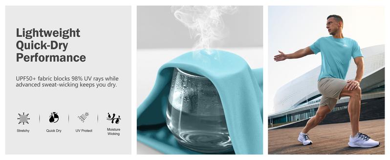 G Gradual Men's UPF 50+ Sun Protection Dry Fit Workout Gym T-Shirts Rash Guard Swim Shirts Moisture Wicking Tops for Athletic, Beach, Hiking  Outdoor Wear