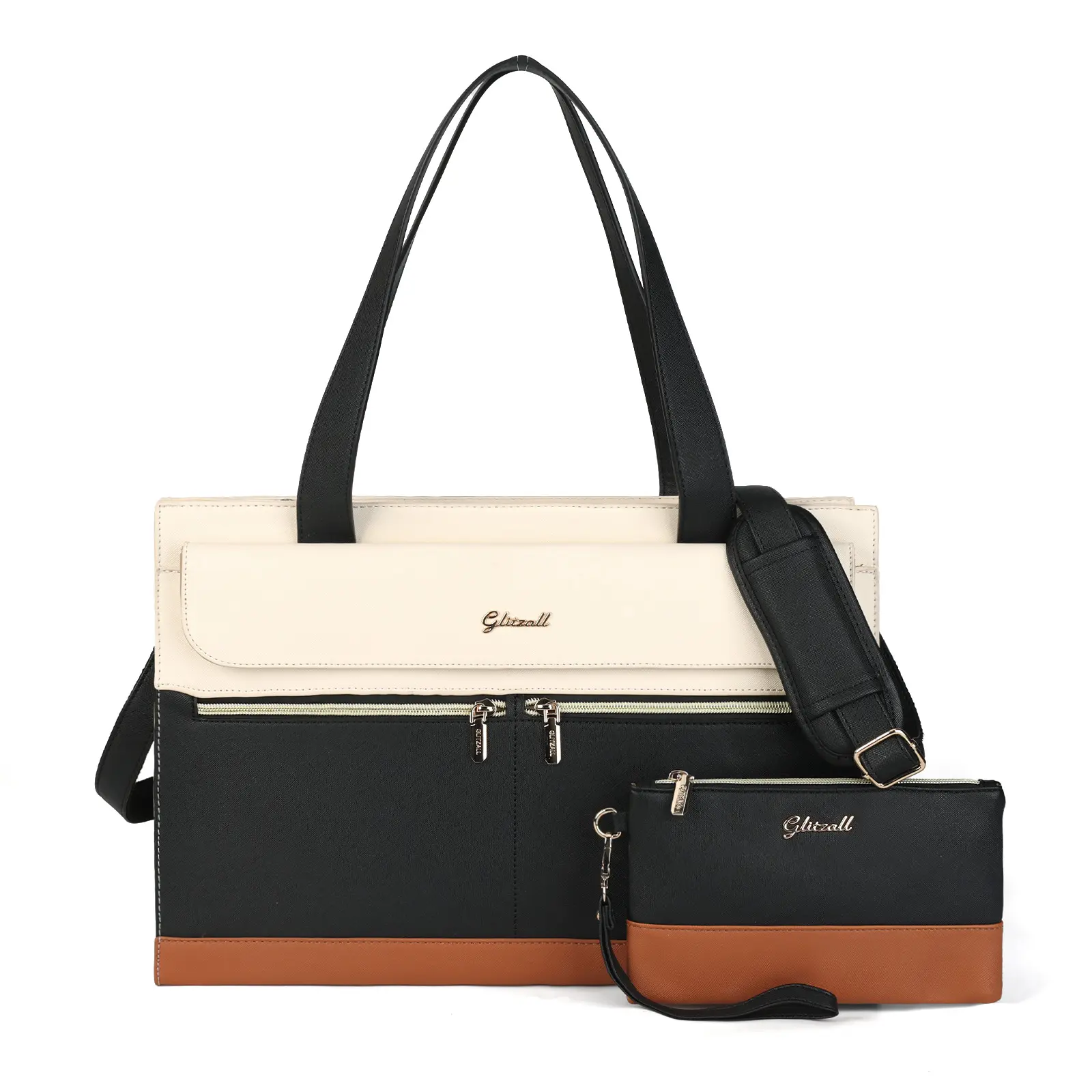 Laptop Bag for Women 16.9 Inch Tote Work Professional Leather Computer Briefcase Waterproof Handbag Shoulder Large Capacity Business Teacher Office Crossbody Purse