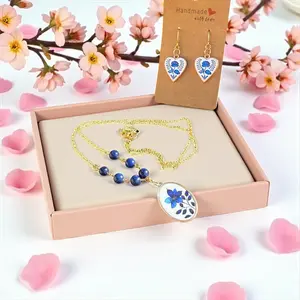 Blue Blossom Necklace & Earring Set