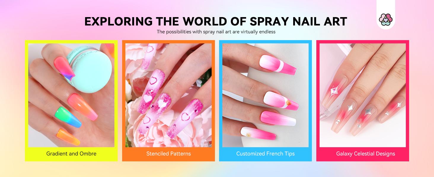 SAVILAND Airbrush Gel Nail Polish Set: 12 Vibrant Neon Colors No Dilution Needed Perfect for French Manicures DIY Nail Art Parties Gifting