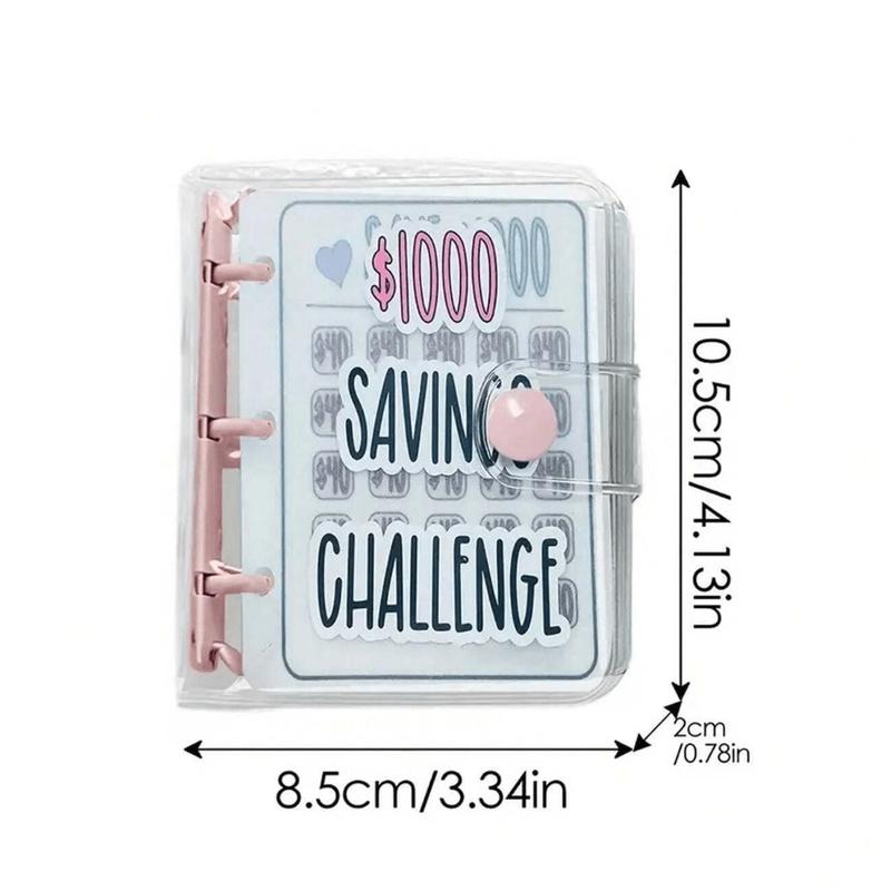 $1000 Mini Money Saving Binder Reusable Cash Envelope System – 2026 Budget Binder, Transparent PVC Pockets, Portable Budget Binder for Money Saving & Cash Stuffing, Perfect Finance Planner & Gift Flexible Durable Organizer