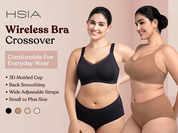 HSIA Roxy Airy Mesh Crossover Comfortable Breathable Jelly Seamless Padded Lightly Lined Wireless Bra Womenswear Everyday  Soft Smooth SpringStatements