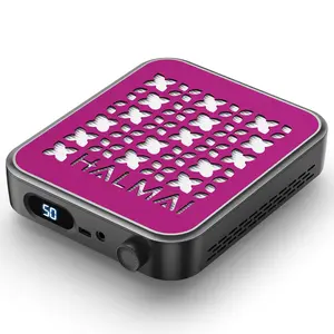 HALMAI Nail Dust Collector, Professional Nail Dust Vacuum with 800Pa Turbo Suction, Rechargeable & Plug-in Options, Brushless Motor, Reusable HEPA Filter, Portable Manicure Dust Collector for Nail Salon & Home