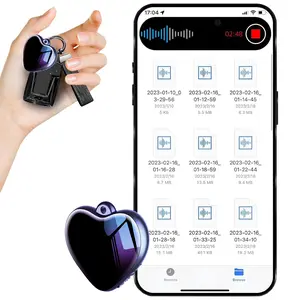 Heart-shaped voice recorder, one-button recording, scheduled recording, voice activation, automatic saving upon power loss, suitable for meeting minutes and conversation recording.