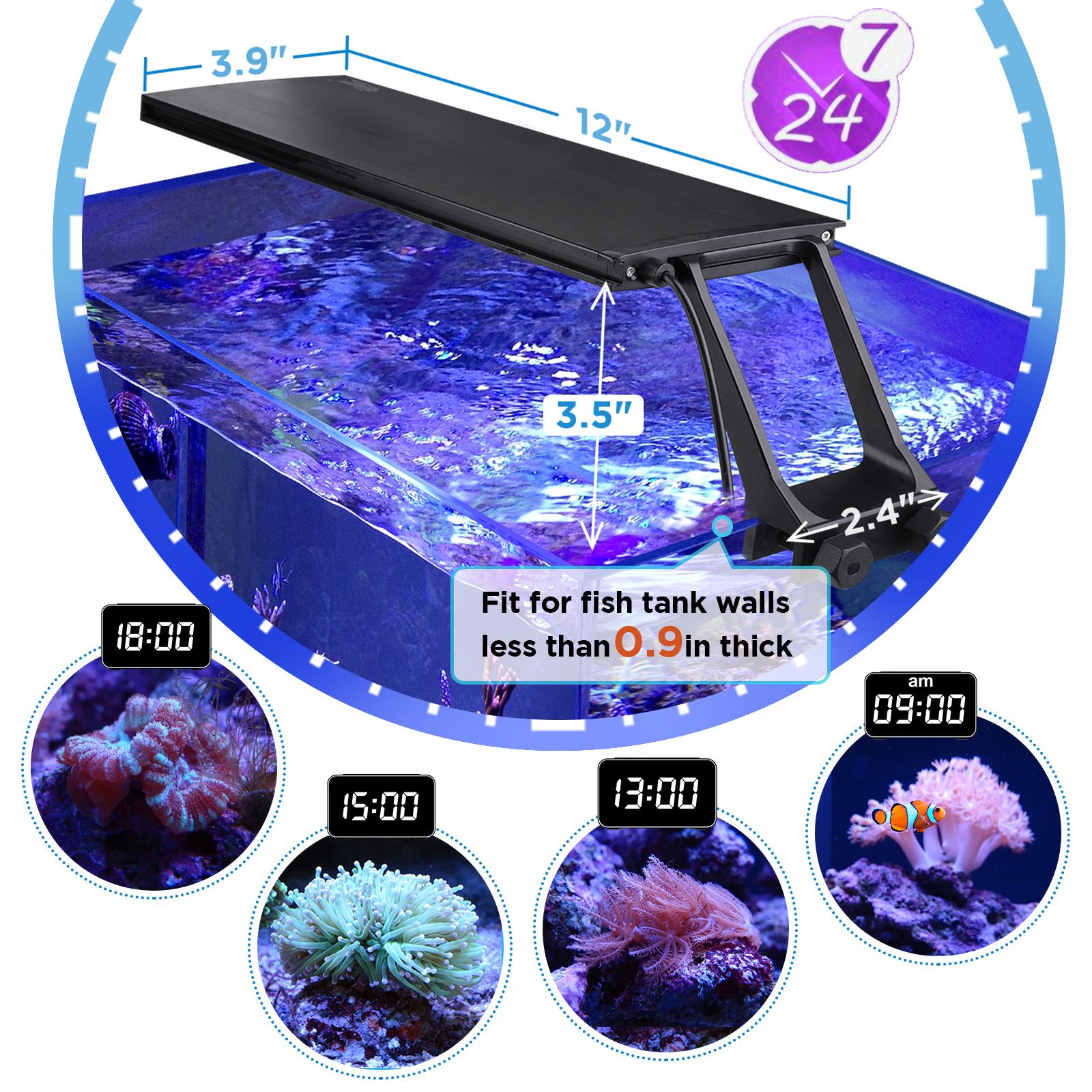 hygger Clip On 24/7 Lighting Aquarium LED Light, 14W 22W Sunrise-Daylight-Moonlight and DIY Mode, Adjustable Timer / Brightness Fish Tank Light with 7 Colors for Planted and Saltwater Aquarium Tank hygger Clip On 24/7 Lighting Aquarium LED Light, 14W 22W Sunrise-Daylight-Moonlight and DIY Mode, Adjustable Timer / Brightness Fish Tank Light with 7 Colors for Planted and Saltwater Aquarium Tank