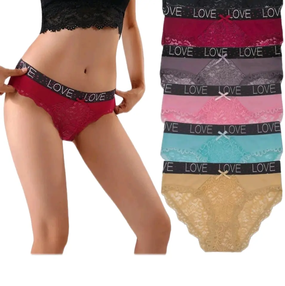 Hotcom women 's Breathable cotton panties Love 12pcs