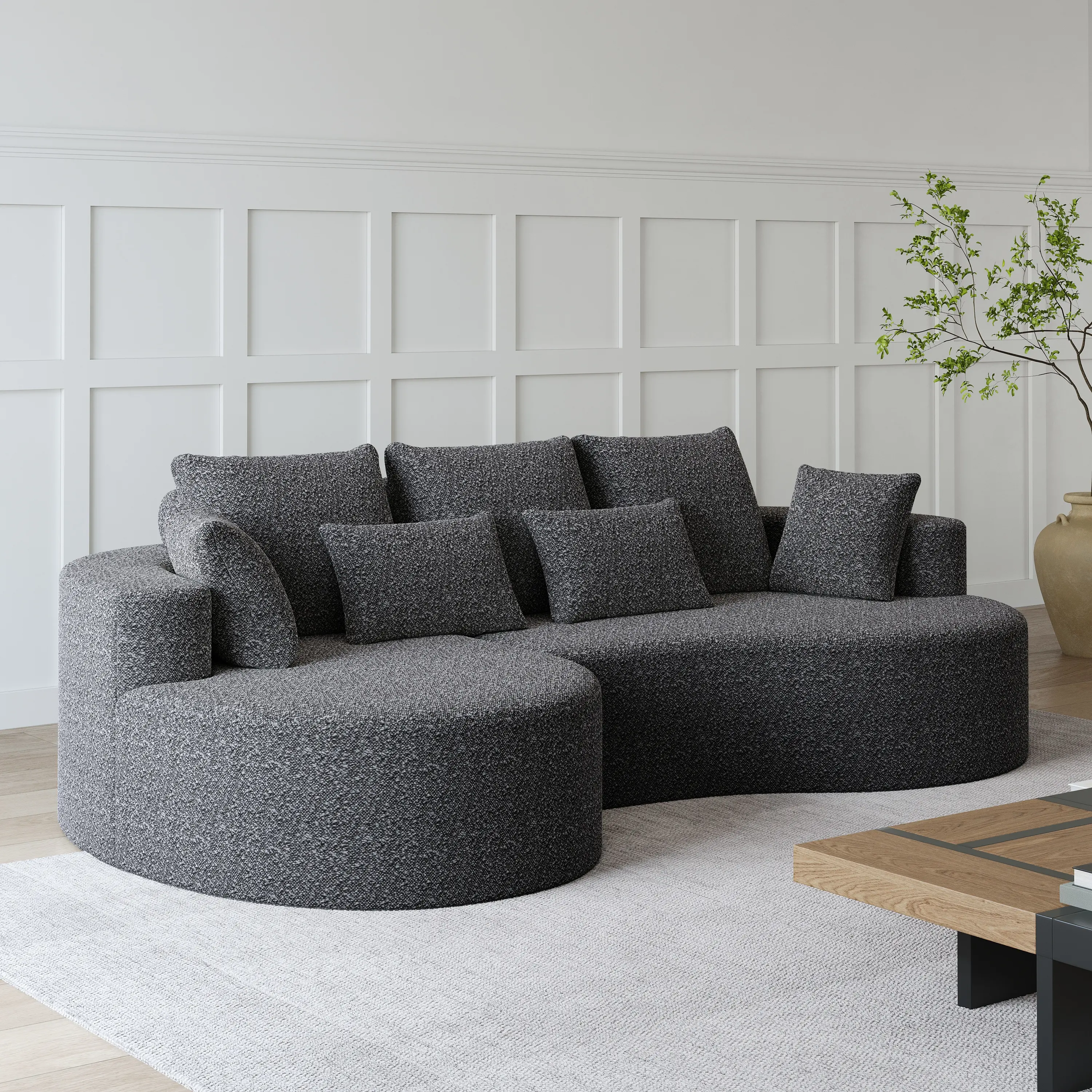 Gray + Left side + Foam + Four seats