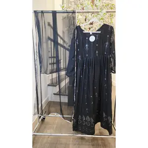 Womens Black Sequin Partywear Kurti with Dupatta