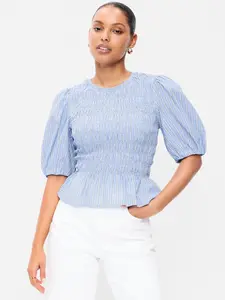 Old Navy Women's Puff Sleeve Peplum Smocked Top