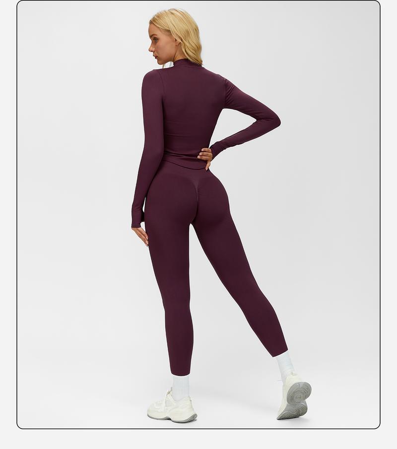 MFVIM Women's Solid Criss Cross Crop Tank Top High Waist Leggings Zip Up Crop Jacket Tracksuit Set Breathable Comfortable Yoga Workout Gym Athletic Activewear Textured Sweatsuit Thermal Lined Sports