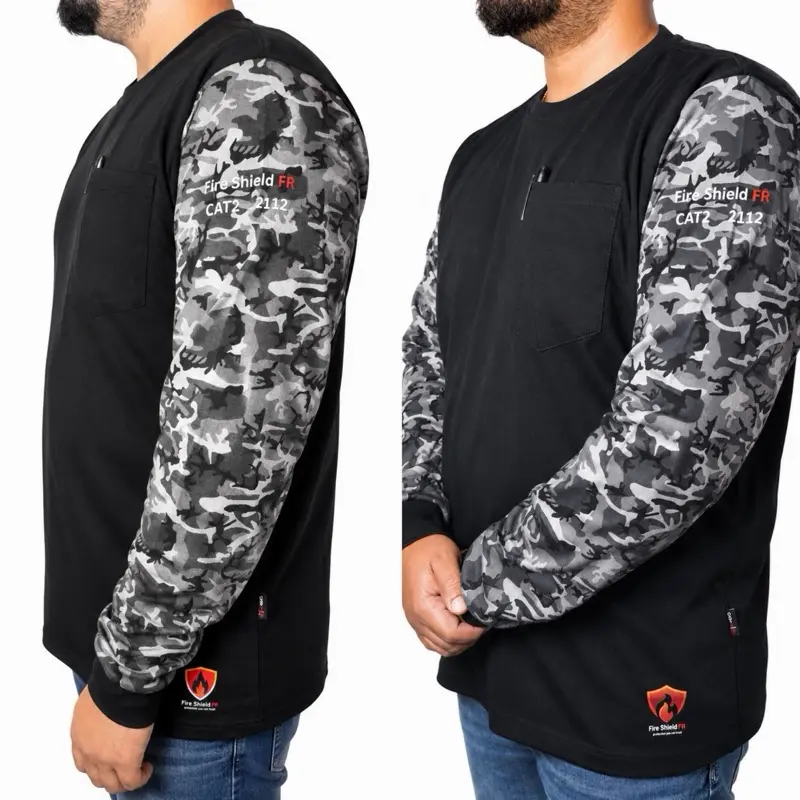Fire Shield FR CAT2 – Flame Resistant Work Shirt Long Sleeve Menswear Top