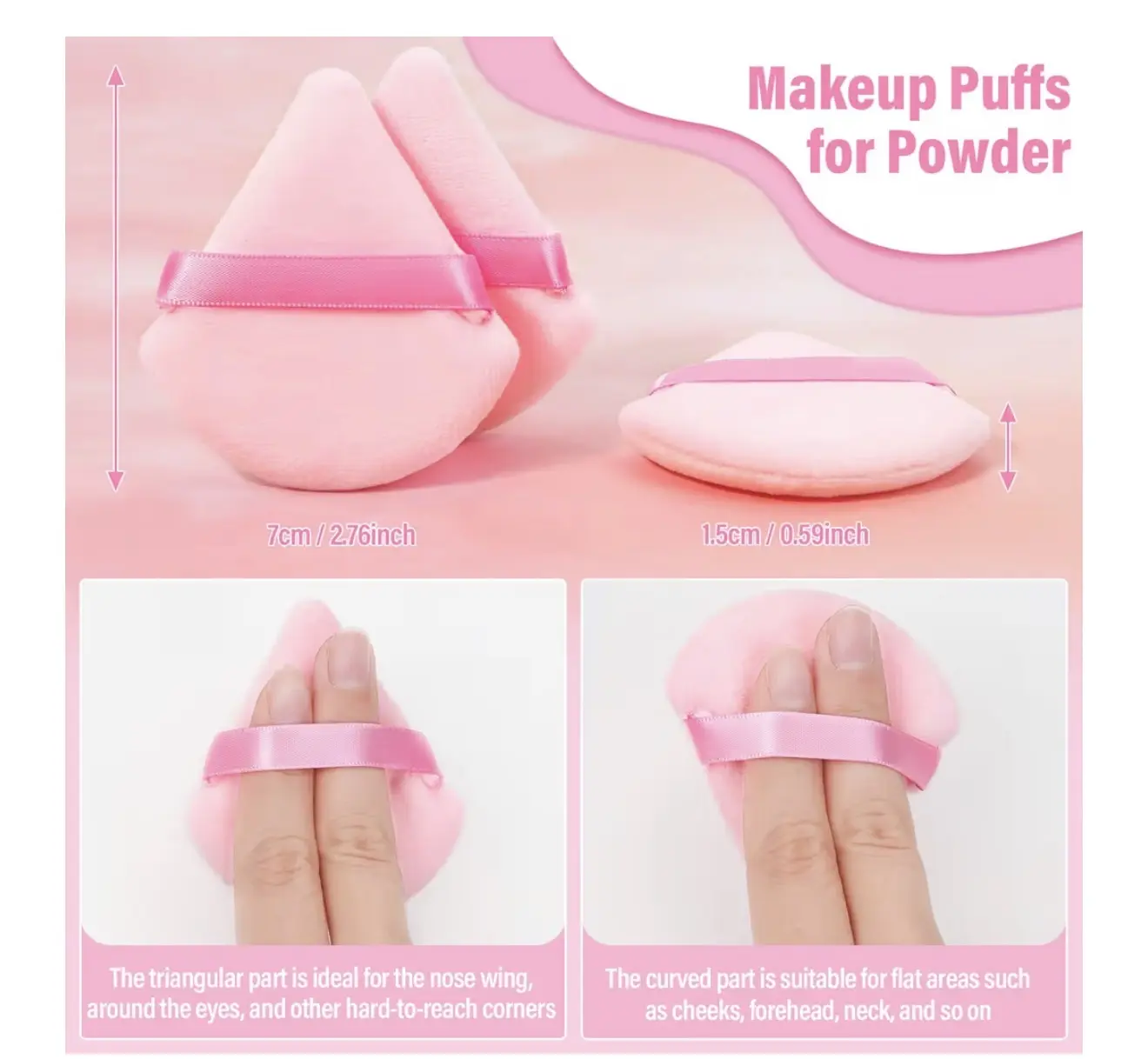 Pink Powder Puff Pack Of 4