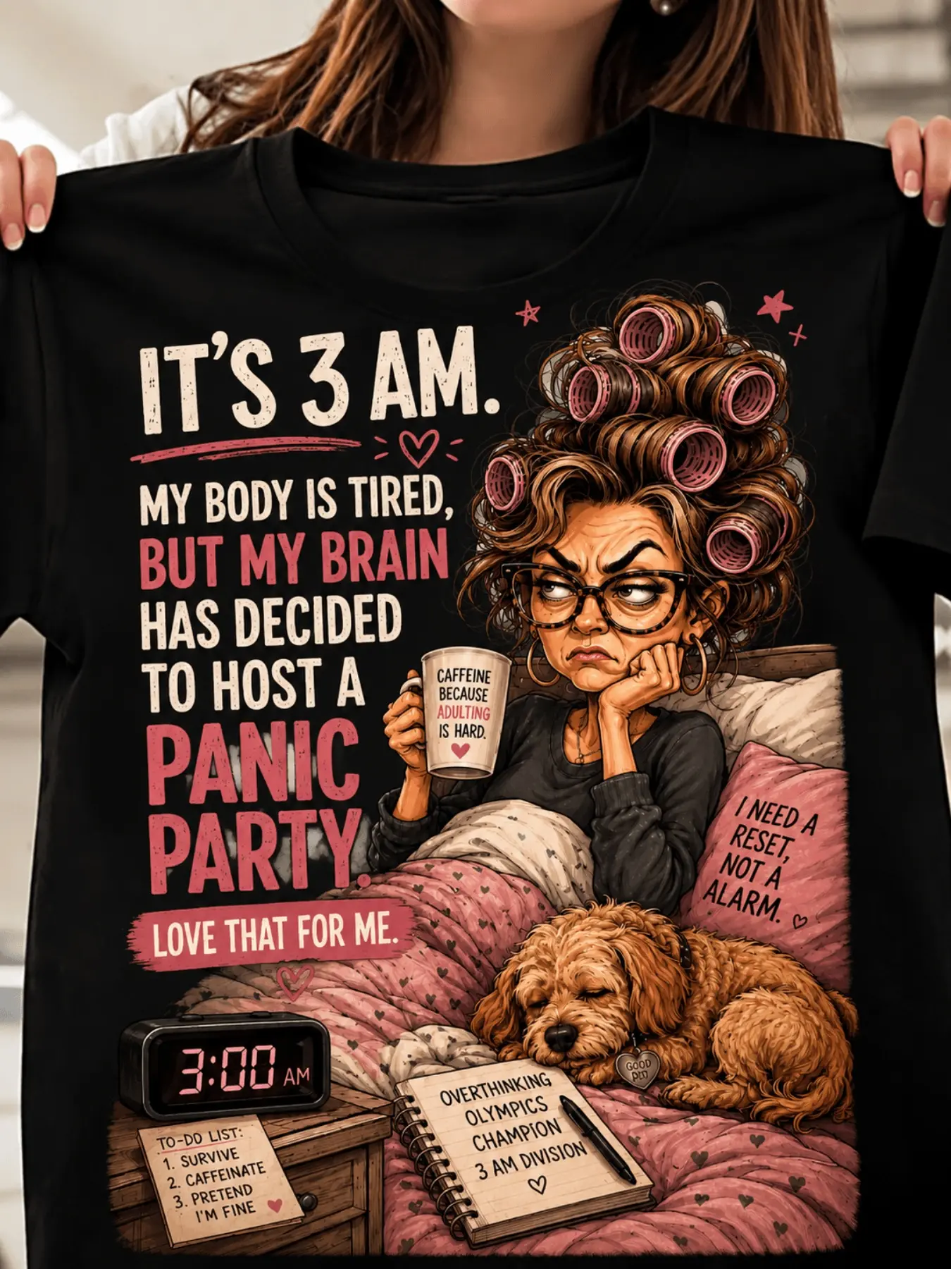 Men'S And Women'S 3 AM Insomnia Anxiety Colorful C unisex soft cotton short sleeve t shirt, vintage graphic casual tee for men women teens, perfect birthday holiday gift for camping travel gym daily street  wear