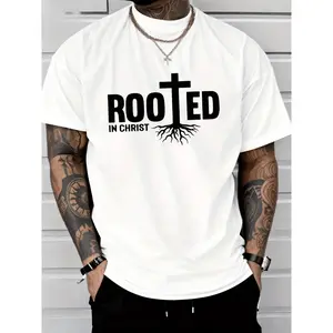 PAYEAH  Men's Short SleeveT-Shirt Religion Christian Scripture Graphic Tee Shirt 100% Heavy Cotton T Shirt