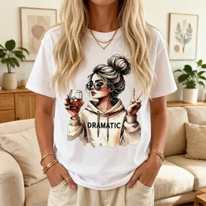 Dramatic Mom Aesthetic T-Shirt, Trendy Funny Women's Graphic Tee, Viral TikTok Edgy Girl Shirt, Gift for Drama Queen Bestie t shirts women|oversized tshirt women|vintage graphic tees