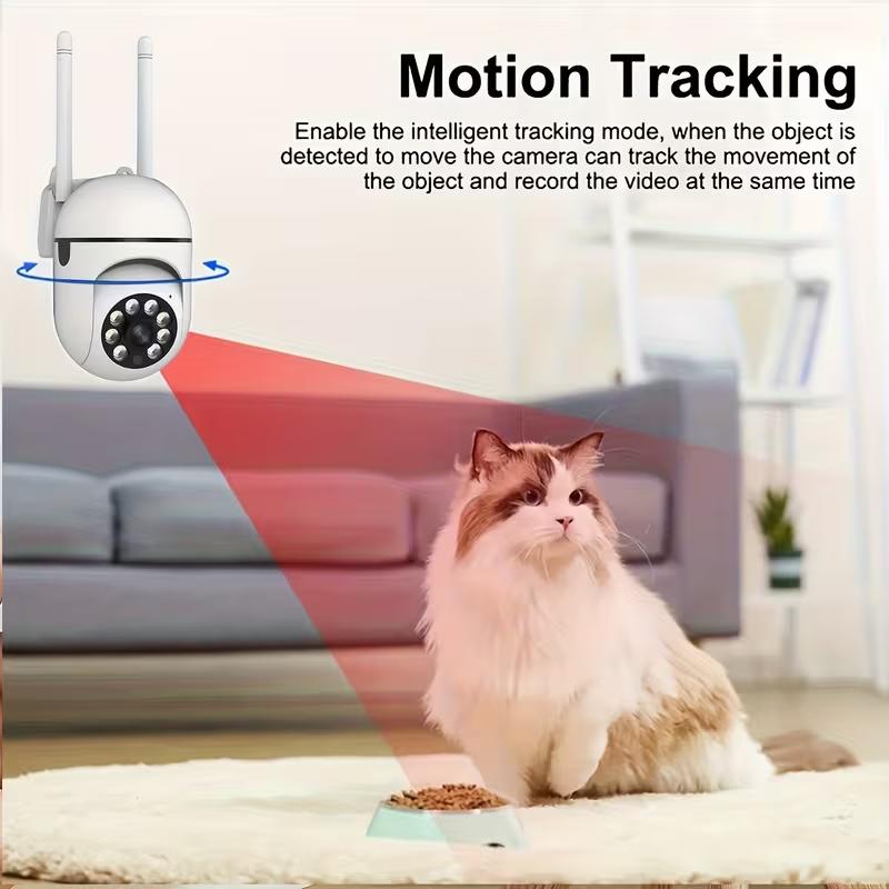 【JOOAN 2.4G WiFi 1080P FHD Home Smart Security Camera】BT/WiFi Connection, USB Cable Included, Plug-in Power Required (Not Included), Color Night Vision, Motion Detection, 360° PTZ Panorama, Two-Way Audio, Siren Alarm, SD/Cloud Storage (Optional)