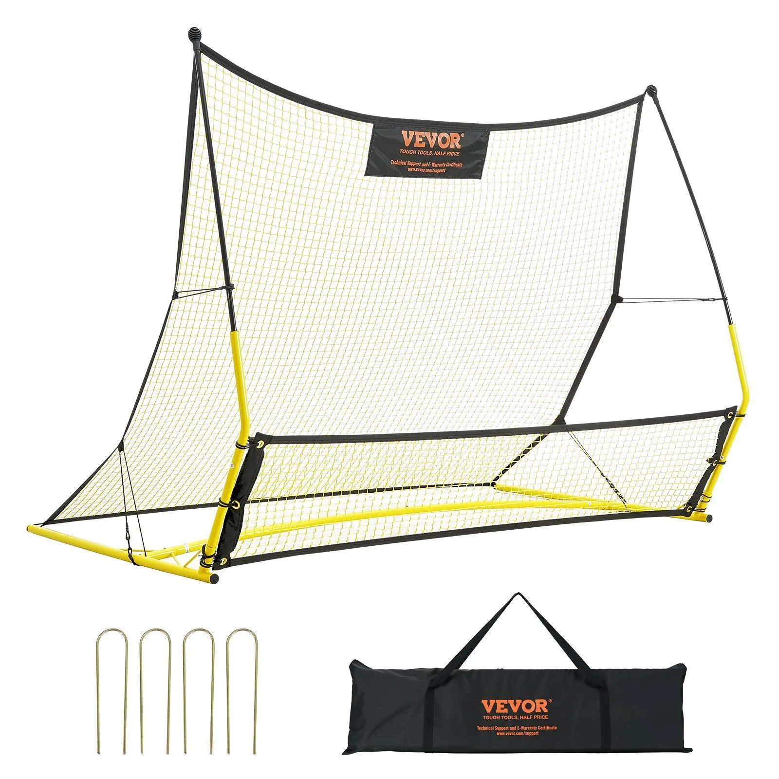 【Summerfinds】VEVOR Soccer Trainer, 2-IN-1 Portable Soccer Rebounder Net, 71"x40" Iron Soccer Practice Equipment, Sports Football Rebounder Wall with Portable Bag, Perfect for Team Solo Training, Passing, Volley