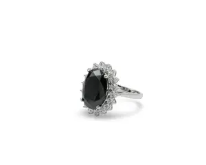 Princess Black Ring Sterling Silver 925