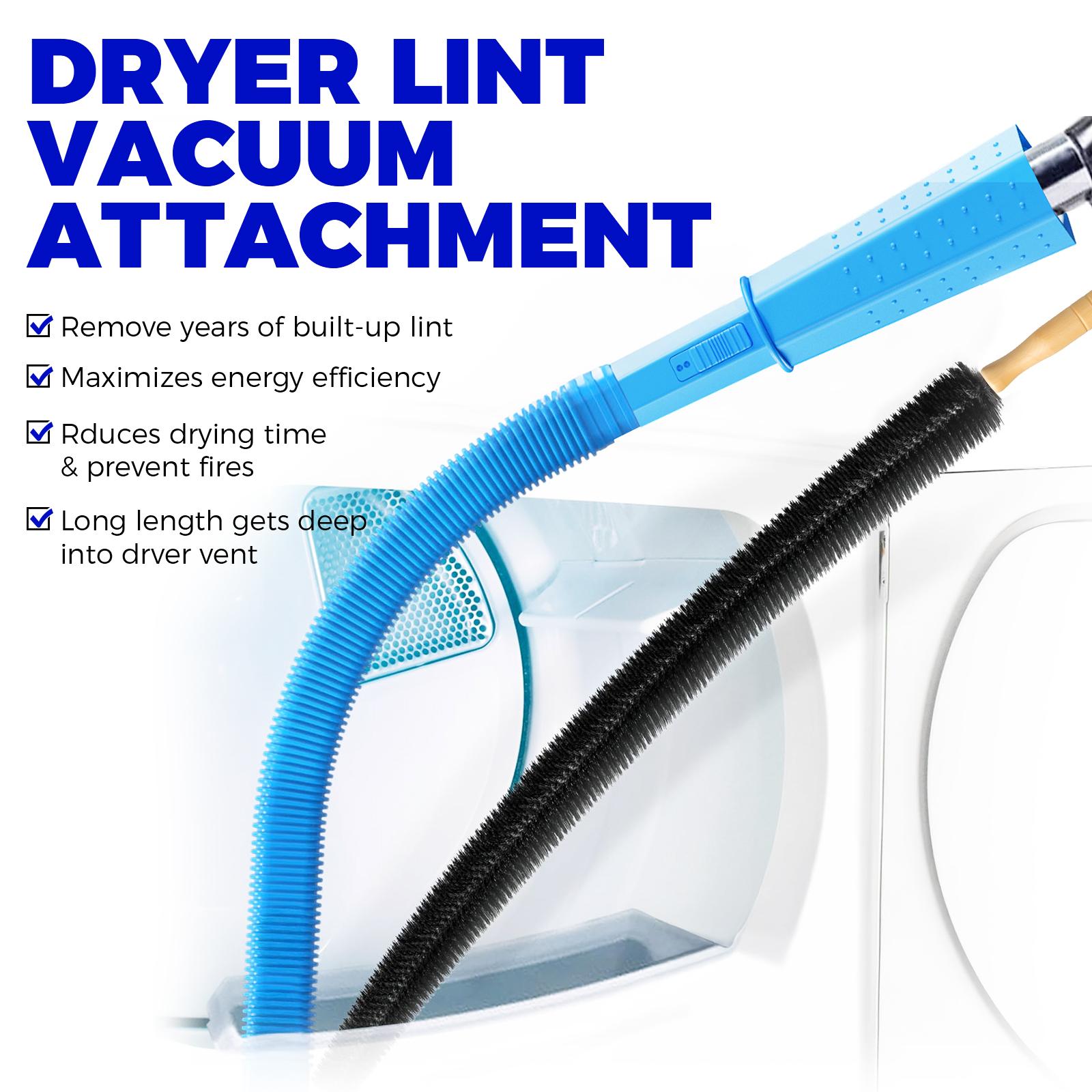 Dryer Vent Cleaner Kit 2 Pieces Compatible with Most Vacuum Cleaners Lint Brush & Hose Attachment with Stretch Universal Connector Quick Lint Remover for Deep Cleaning Machine