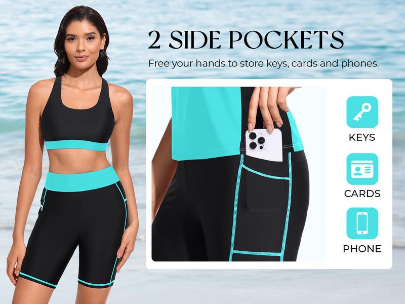 Tempt Me Women Three Piece Tankini Swimsuits - Athletic Bathing Suits Swim Tank Top with Boy Shorts and Bra Modest Swimwear Tempt Me Women Three Piece Tankini Swimsuits - Athletic Bathing Suits Swim Tank Top with Boy Shorts and Bra Modest Swimwear