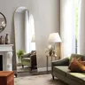 Sweetcrispy Full Length Mirror - Floor Standing western Mirror with Stand, 59" 64'' Length, 16" 21" Width, Aluminum Alloy Frame, Modern Design Decor Black-Arched, Body Dressing Mirror, Mirrors Full Length