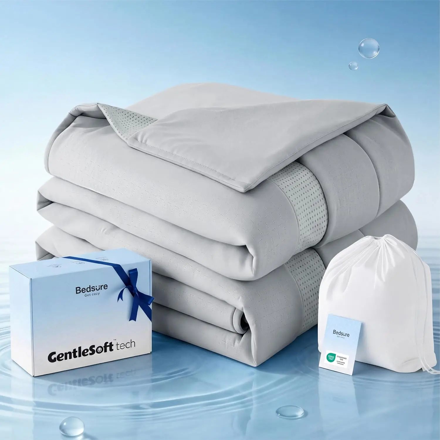 【backtoschool】Bedsure Cooling Comforter - Cooling Blankets for Hot Sleepers, Ultra-Soft Summer Comforter, Q-Max>0.45 & GentleSoft Value 204.07, 4X Breathable, Oeko-TEX Certified, Blanket