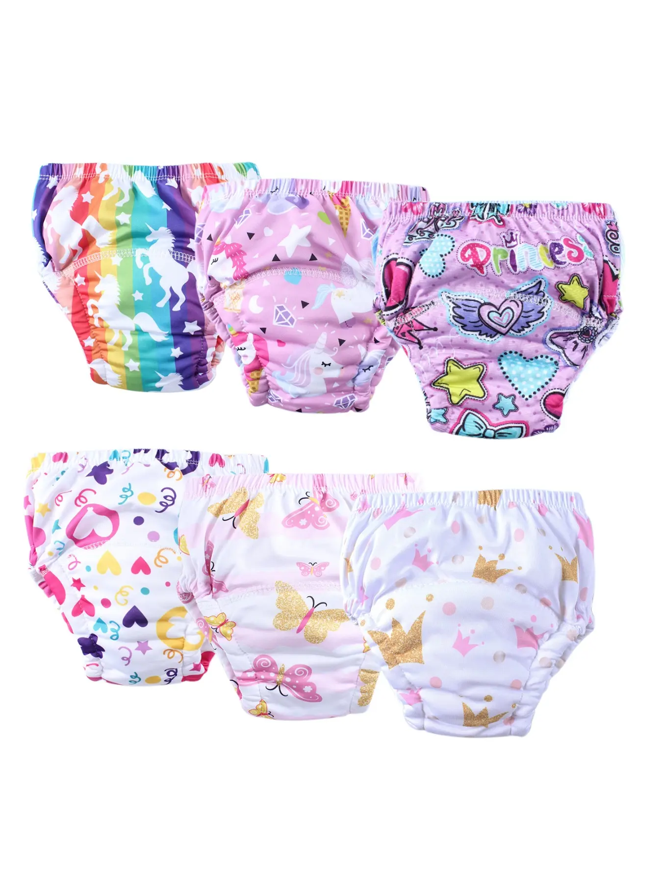 Reusable Baby Training Pants for Boys & Girls, Cute Soft Comfortable Fabric, Floral Cartoon Style, All Seasons, Above Knee Length