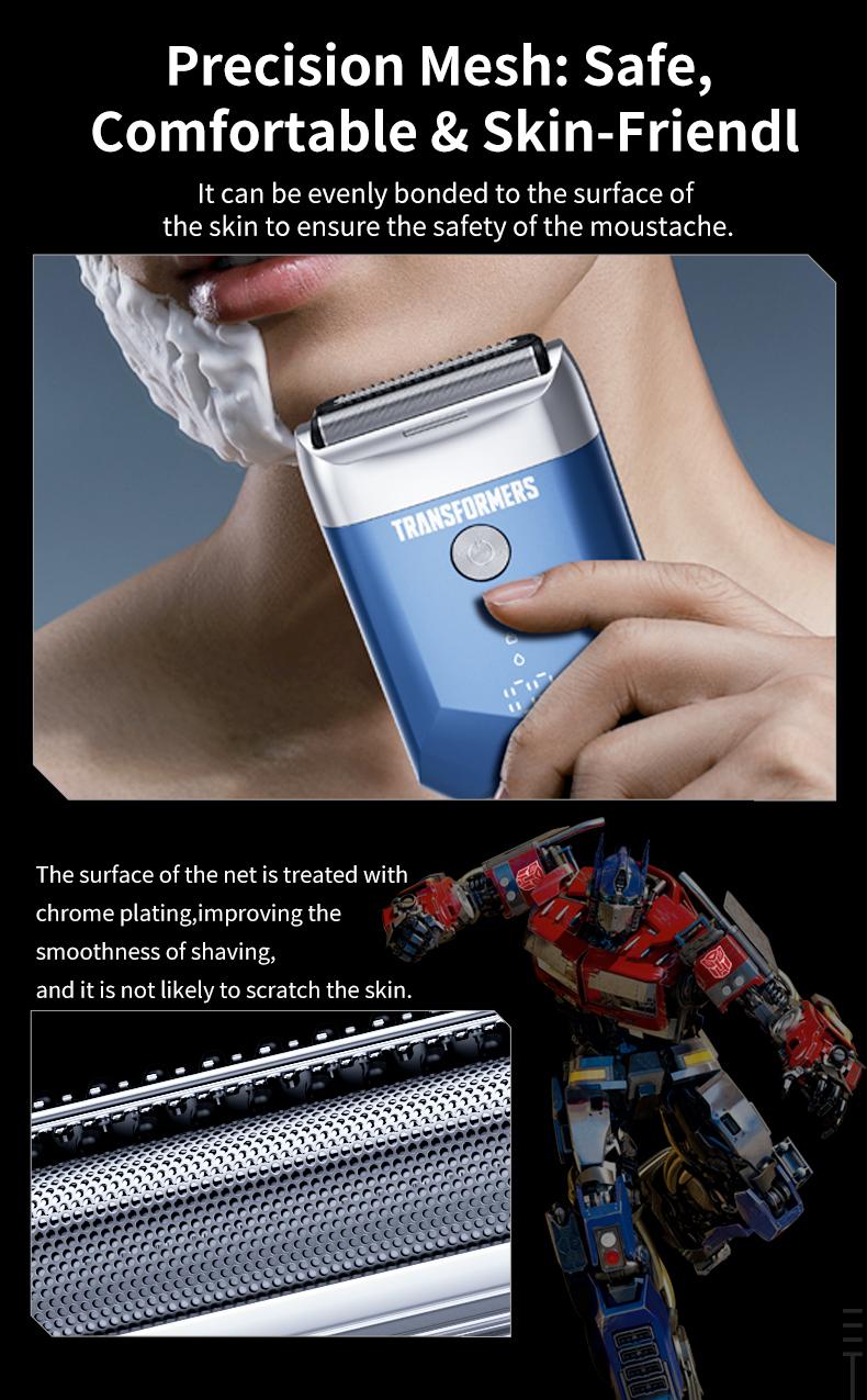 Transformers L20 Foil Shaver, Smart LED Display Shave Calmly, Ultra-Thin Shaving Foil, IPX7 Waterproof, Long Battery Life, Portable, Ideal for Car and Travel, Perfect as a Gift