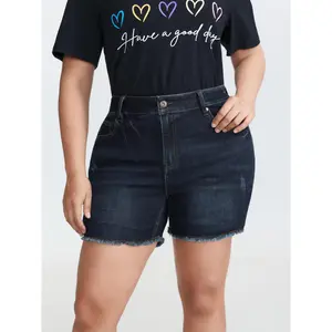 【Summer Turn-Up】BlOOMCHIC plus size Stretchy Mid-Rise Denim Shorts [M-6X] 2026 Summer Pick for Mother's Day