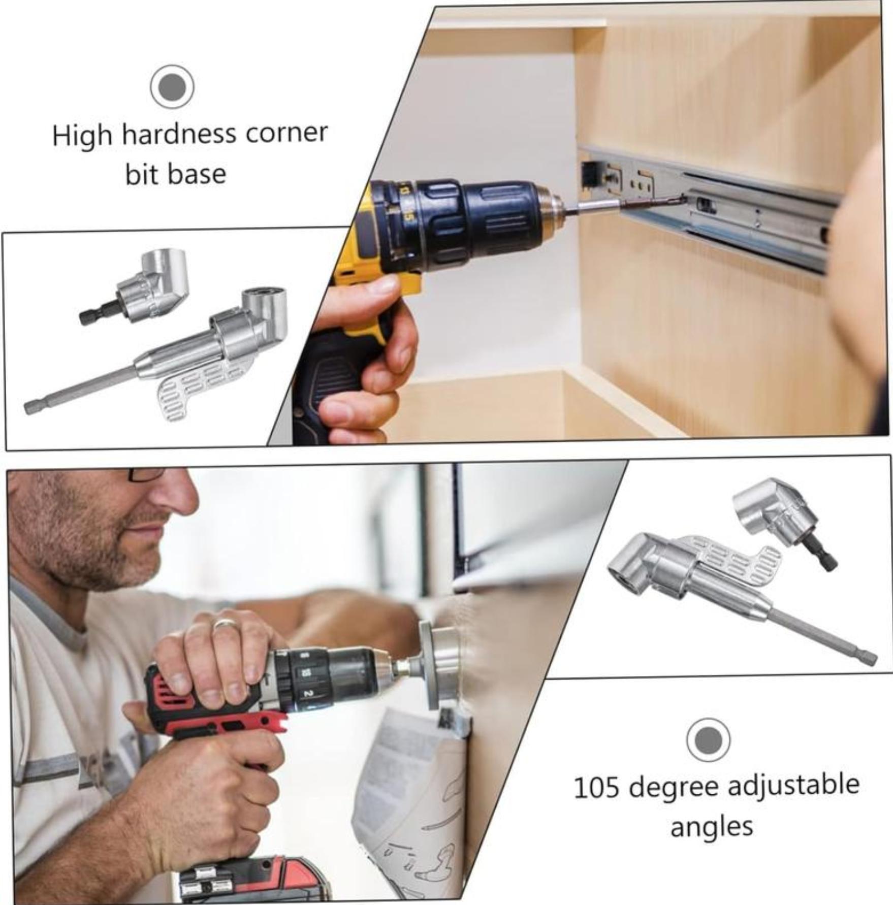 Corner Angled Screwdriver Drill Adapter Screwdriver Batch Wrench Driver Bending Batch Hand Repair Tools Drill Extension Screwdriver Connector-YY0
