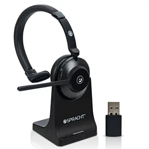 Spracht Blues Combo BT/USB Headphones for Professionals, Comfortable Single Ear Headset with Noise Cancelling Mic