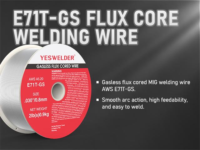 YESWELDER E71T-GS Gasless Flux Core MIG Welding Wire | 3 Packs 2LB Spool .030"/.035" Diameter Self-shielded Mild Carbon Steel MIG Wire