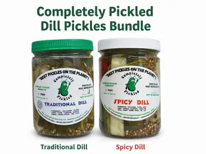 Completely Pickled Dill Pickles Bundle – Traditional Dill + Spicy Dill (2 Jars)