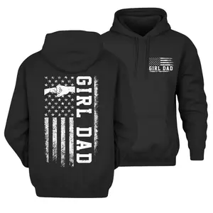 Girl Dad Proud Graphic Pullover Hoodies, Man Of The Family Long Sleeve Sweater, Father’s Day Gift For Husband