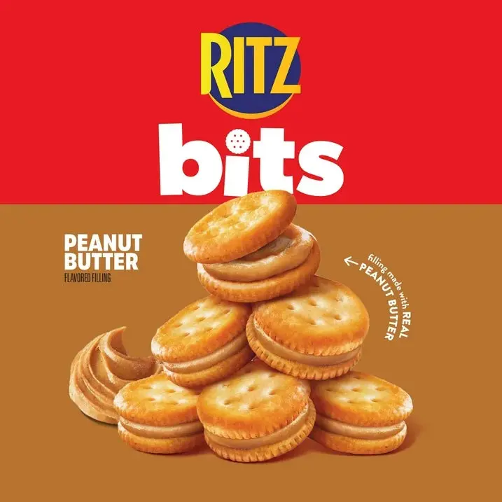 RITZ Bits Peanut Butter Sandwich Crackers, Lunch Snacks 8.8 oz