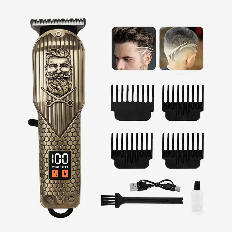 Professional Cordless Hair Clipper for Men - T-Blade Zero-Gap Trimmer with Detail & Fading Combs | RechargeableAll-in-One Beard, Mustache & Body Trimmer I HomeBarberPrecision Grooming, USB Fast Charging Cordless Hair Clippers Barber Clipper Set