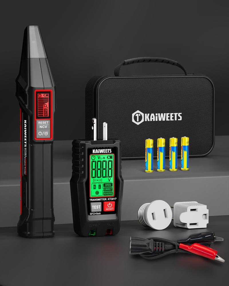 KAIWEETS Circuit Breaker Finder & GFCl Outlet Tester: 2-Piece Set for Quick & Accurate Breaker Locating, Voltage Detection, and GFCI Testing