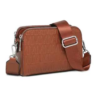 Crossbody Bags for Women Small Shoulder Purses with Adjustable Wide Strap, Triple Zip Design