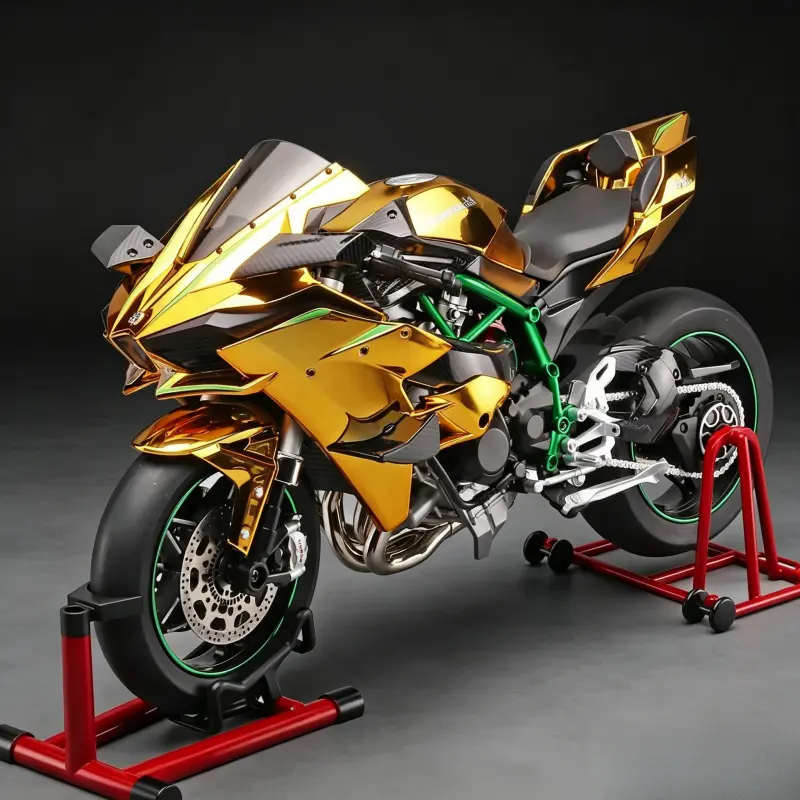 1:9 Scale H2r Alloy Motorcycle Model, High Precision, Metal Finish, Multi-Angle Display, Stand, Collectible Gift