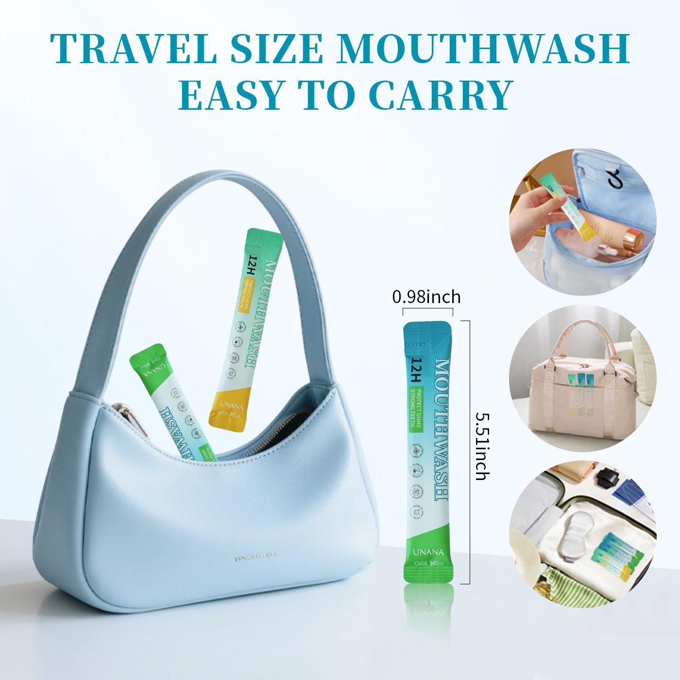 UNANA Natural Mouthwash Packets- Cold/Mild Mint Flavor, Alcohol-Free & Sugar-Free, 12hrs Protection for Strong Gums & Enhanced Breathing, Travel Size UNANA Natural Mouthwash Packets- Cold/Mild Mint Flavor, Alcohol-Free & Sugar-Free, 12hrs Protection for Strong Gums & Enhanced Breathing, Travel Size
