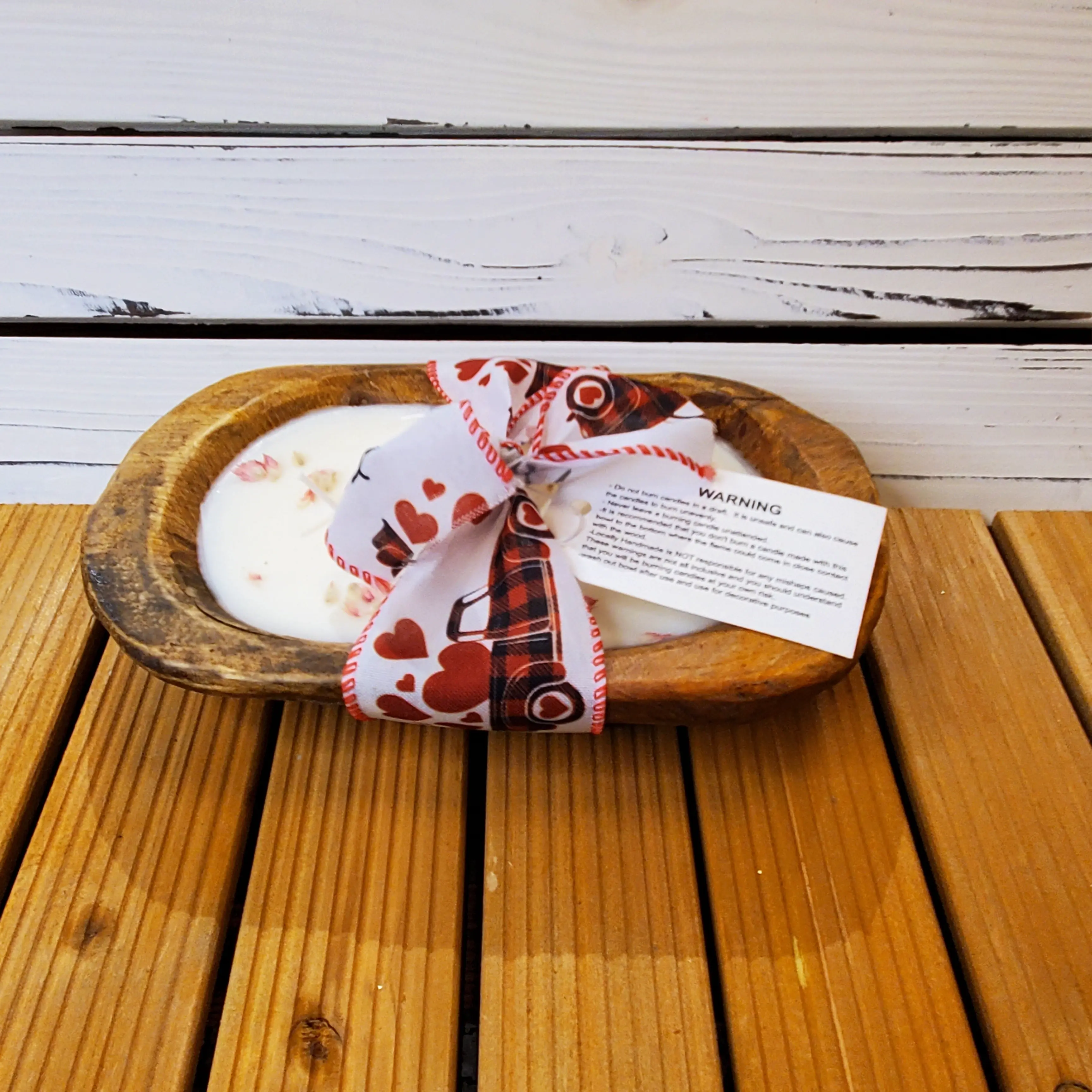 Cherry Blossom- Soy Wax Wooden Dough Bowl Candle