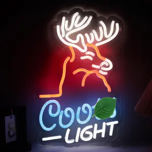 JFLLamp Deer Head Crs Light Neon Signs for Wall Decor Neon Lights for Bedroom Led Signs Suitable for Man Cave Bar Pub Christmas Birthday Party Gift