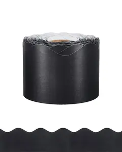 【Summervibes】VEVOR Bulletin Board Border,  65.6 Feet Rolled Border Trim, Scalloped Bulletin Board Paper with Wavy Line Design, Classroom Border for Bulletin Board, School, Classroom, and Locker Decoration, Black