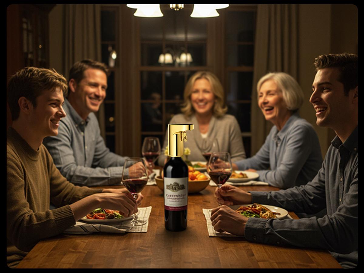 5-in-1 Electric Wine Decanter with Aerator,Digital Alcohol Bottle Dispenser Adjustable Dosing,Smart Whiskey Pourer, Liquor/Spirits Pump Automatic,Nice Gifts for Women Men Mom Dad Husband Boss (Gold)