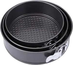 Spring form Pan, Nonstick Cake Pan, Round cheesecake pan with leak-proof non-stick bottom removable bakeware.3 pieces 3 sizes, 7" 8" 9" for Cakes, Cheesecakes, Pizzas and Quiches. Non-Stick Springform Cake Mold Set