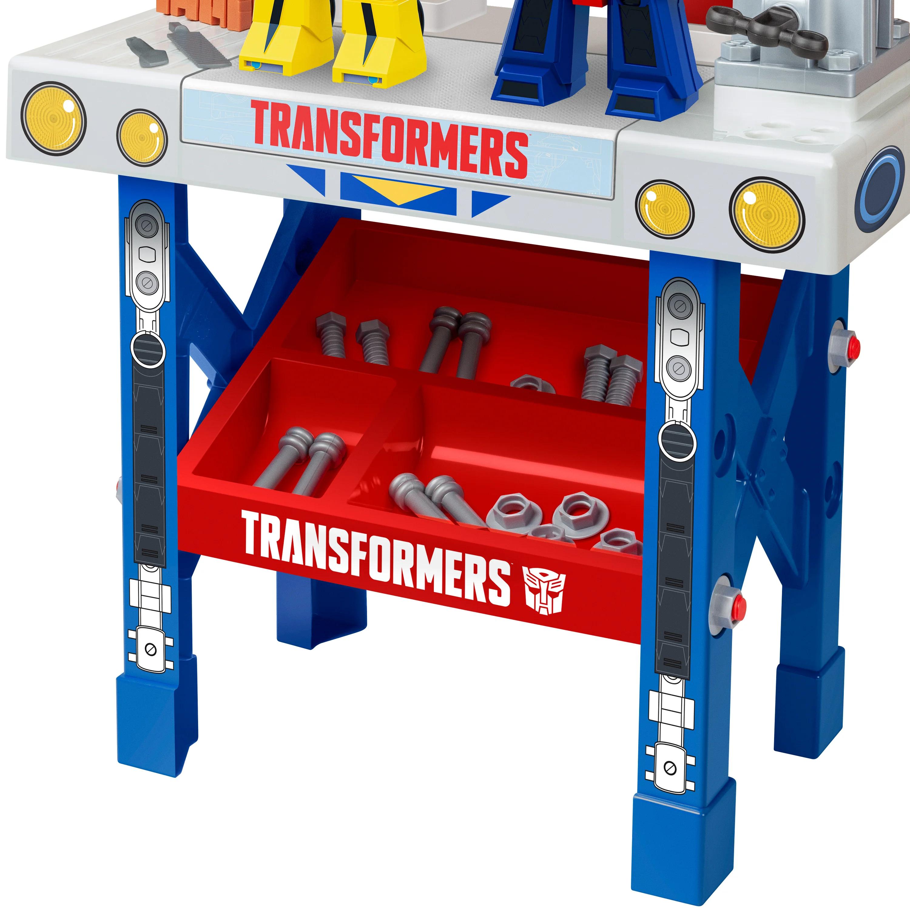 Marvel Spider-Man | Spidey and His Amazing Friends | Team Nascar | Transformers Pit Stop Tool Bench Playset - Pretend Play & Real Tool Fun for Kids Age 4+; Official Licensed