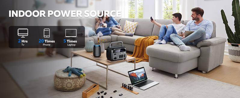 Jumpstart Sale CTOLITY AP400 500W Portable Power Station LiFePO4 Battery 345Wh Home Backup Fast Charging Solar Generator for Camping Travel RVs & Emergencies Supply Smartphone Chargeable