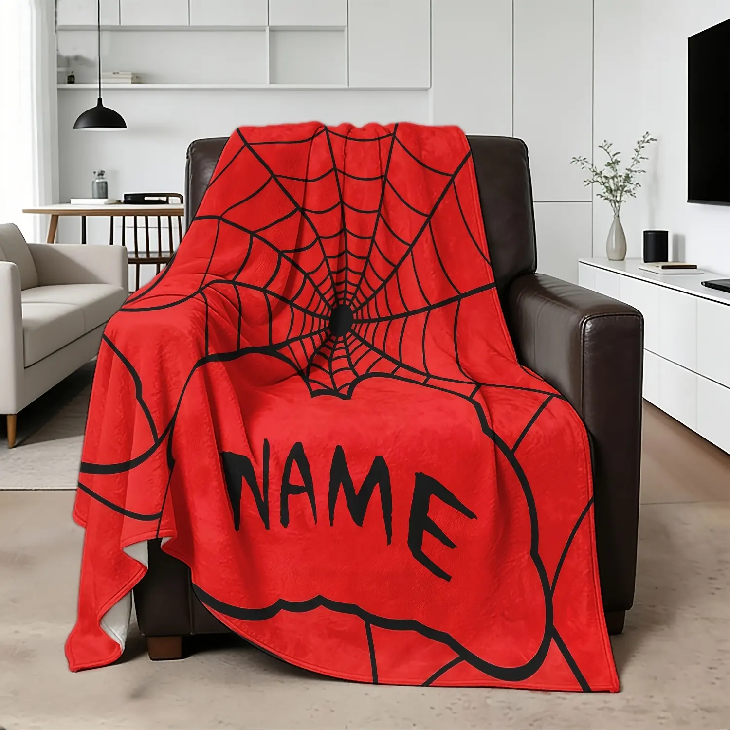 Customizable Superhero Theme Flannel Blanket - Personalizable with Name/Text, Ultra-Soft, Warm, Skin-Friendly, Multi-Size, Birthday Gifts Blanket, Comfy Sofa Throw for Home, Travel Use