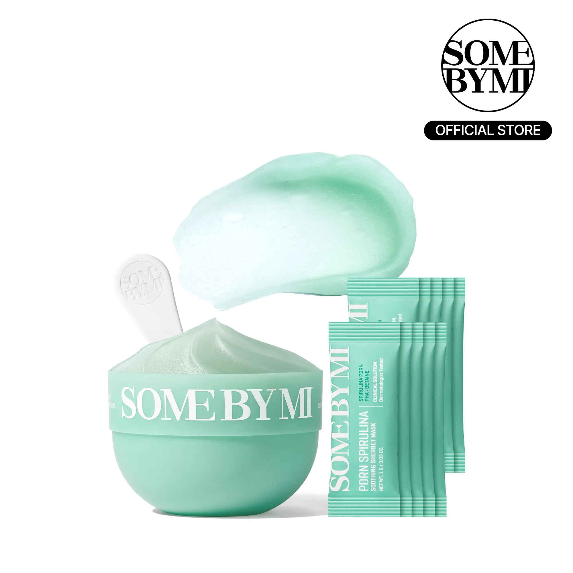 PDRN Spirulina Soothing Sherbet Mask [10 Sticks] - Korean Skincare - Vegan Wash-Off Face Mask that Cools by 10.9°C in 10 Min - with PHA
